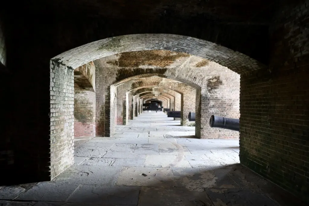 View inside the historic Fort Zachary Taylor - Pros and Cons of Living in Florida - by unofficialflorida.com.