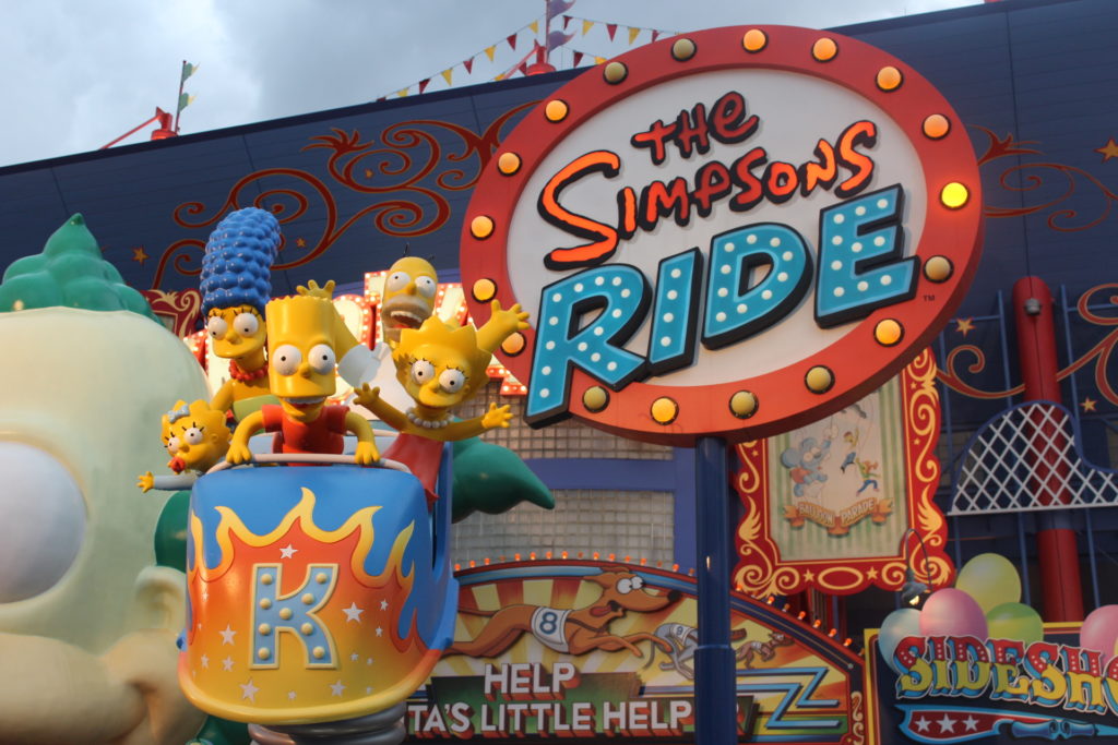 The entrance to The Simpsons Ride at Universal Studios Orlando. A complete list of rides at Universal Orlando - by unofficialflorida.com.