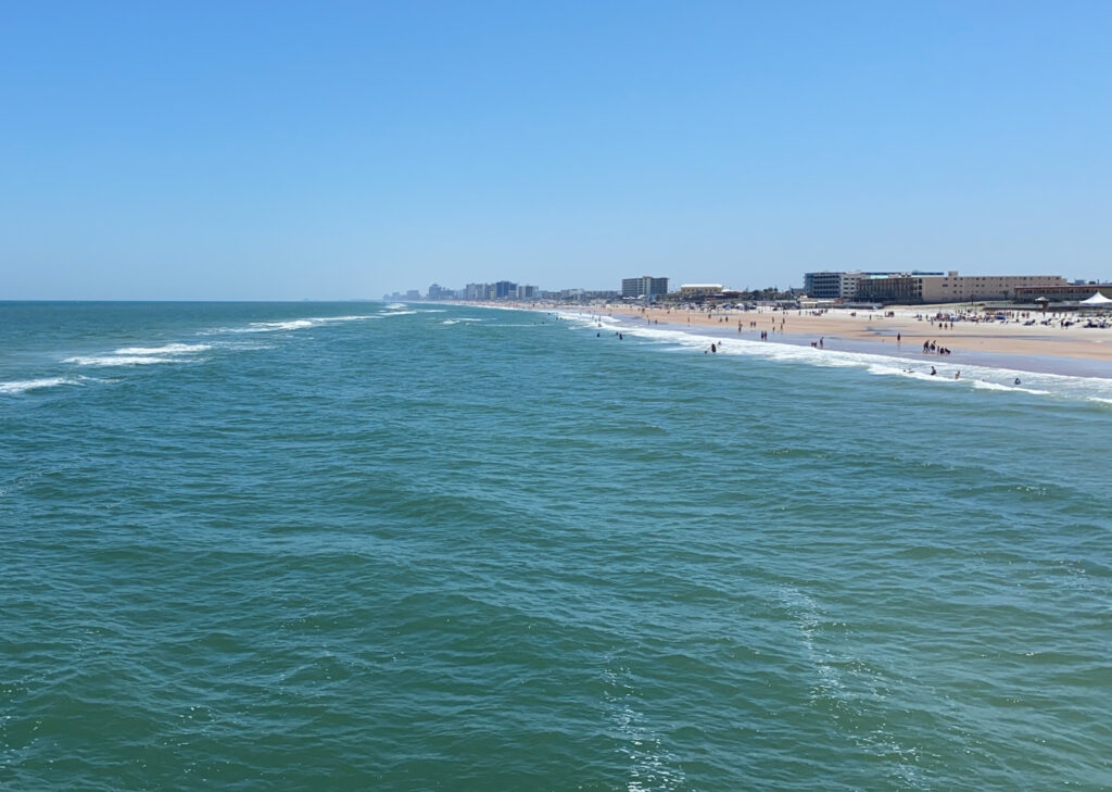 View of Daytona Beach from the pier - The Closest Beaches to Disney World & Orlando, Florida - unofficialflorida.com.