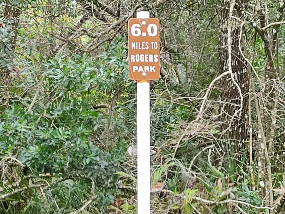 6.0 miles to Rogers Park Sign - Weeki Wachee River Paddling Guide - unofficialflorida.com.