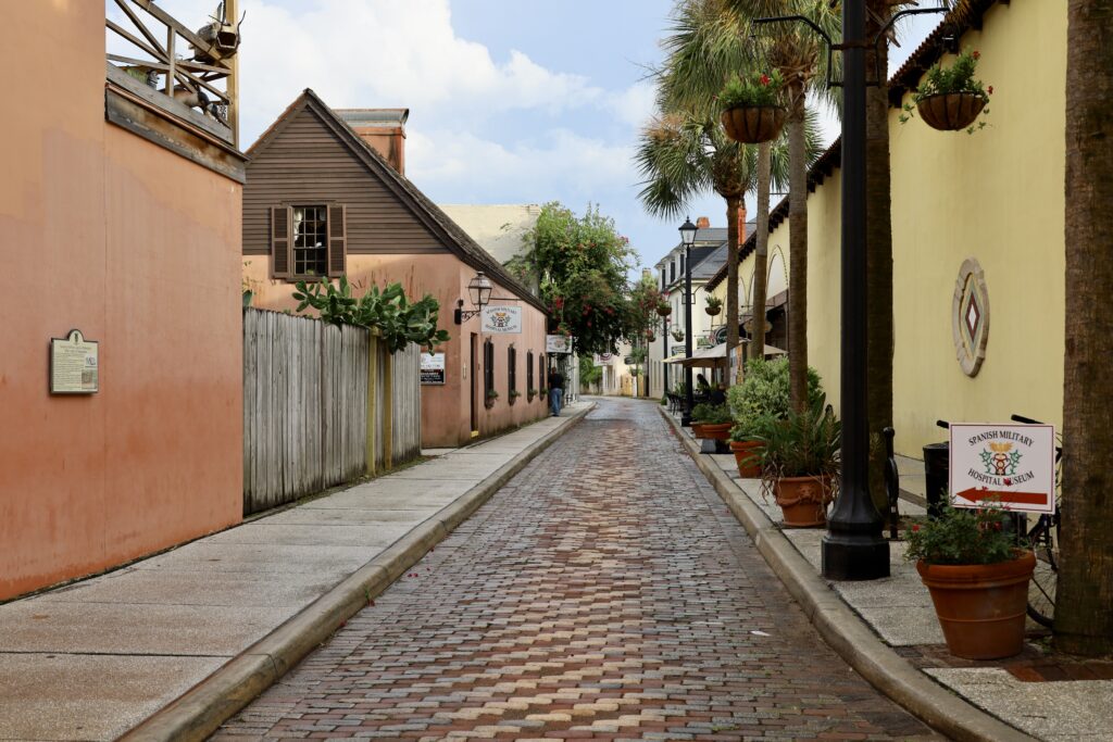 A narrow street in the oldest city in the nation - Things to Do in St. Augustine - unofficialflorida.com.