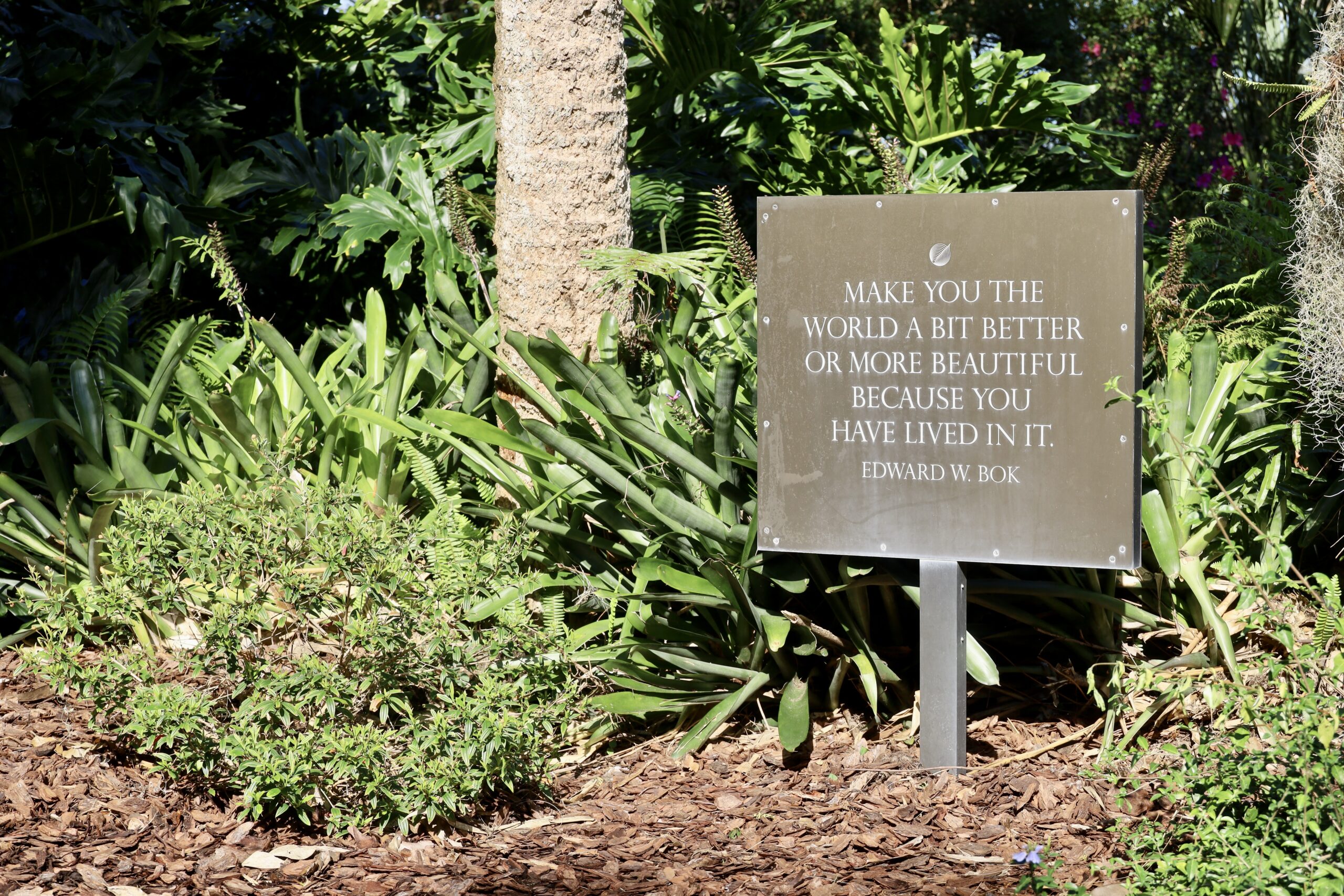 Sign in garden at Bok Tower Gardens - unofficialflorida.com